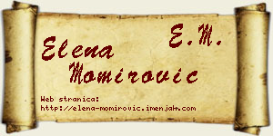 Elena Momirović vizit kartica